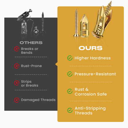 ⏰LIMITED TIME 50% OFF🛠️Over 55K+ SOLD!🔥Self-drilling anchors Screws Screws，Drill, Fix, Hold. No Extra Tools Needed🔩🏠✨