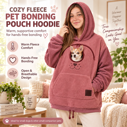 🛸⏳LIMITED TIME 50% OFF! 🔥🐕 Cozy Fleece Pet BondingPouch Hoodie - Warm &Supportive Small Pet CarrierClothing