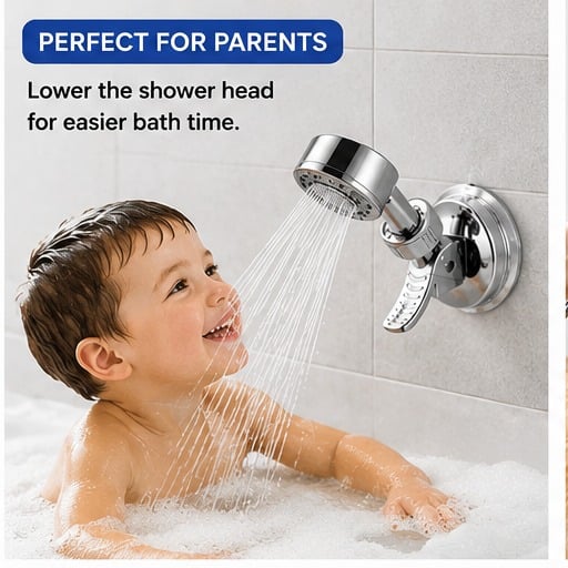🌎Ends Today: 70% OFF!🔥2pcs Adjustable Shower Head Holders Removable Suction Cup Shower Head Bracket No Drill Shower Head Bracket