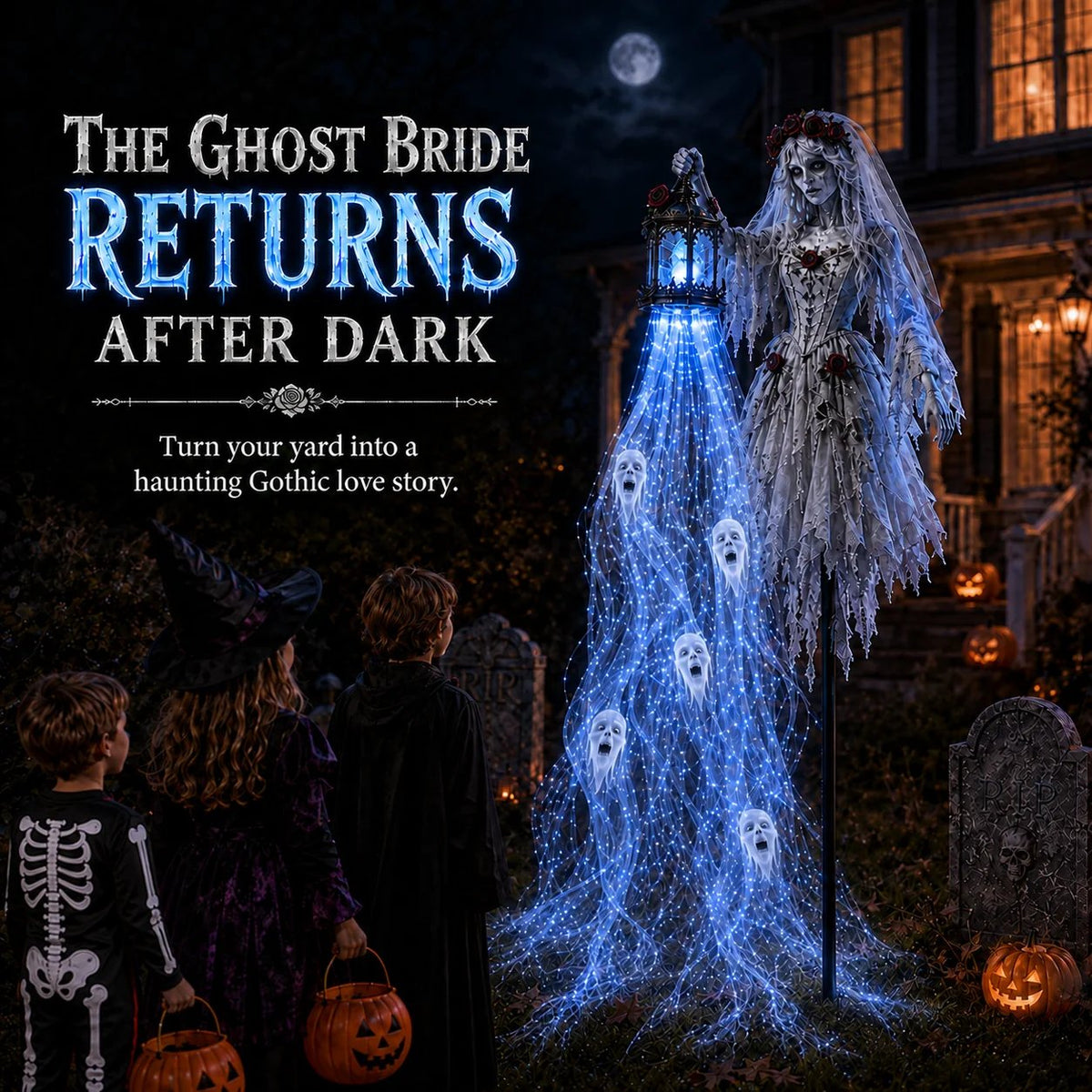Ghost Bride Halloween garden light