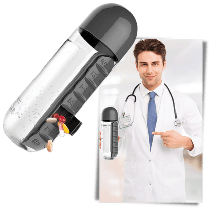 Plastic Water Bottle with Pill Box