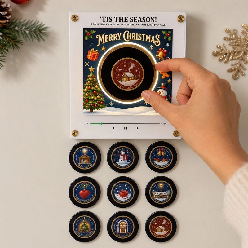 🏅Best Seller🎅 Interactive Christmas Music Fridge Magnet: Plays 9 Classic Songs for Festive Kitchen Decor! 🎵✨