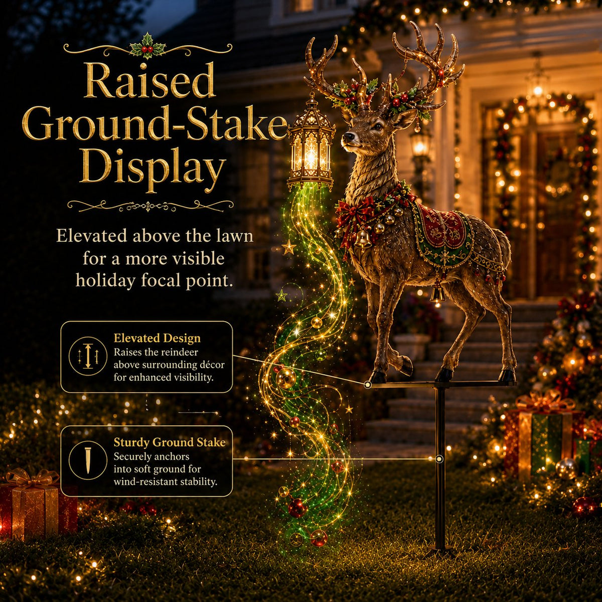 🎄🔥New arrivals- Light-Up Reindeer Lawn Stake, Festive Outdoor Christmas Decor