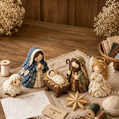 ✨ DIY Patchwork Nativity Scene Sewing Kit
