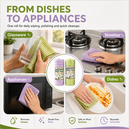 🧼 Reusable Cleaning Cloth Roll ✨ Tear Off, Wash & Reuse