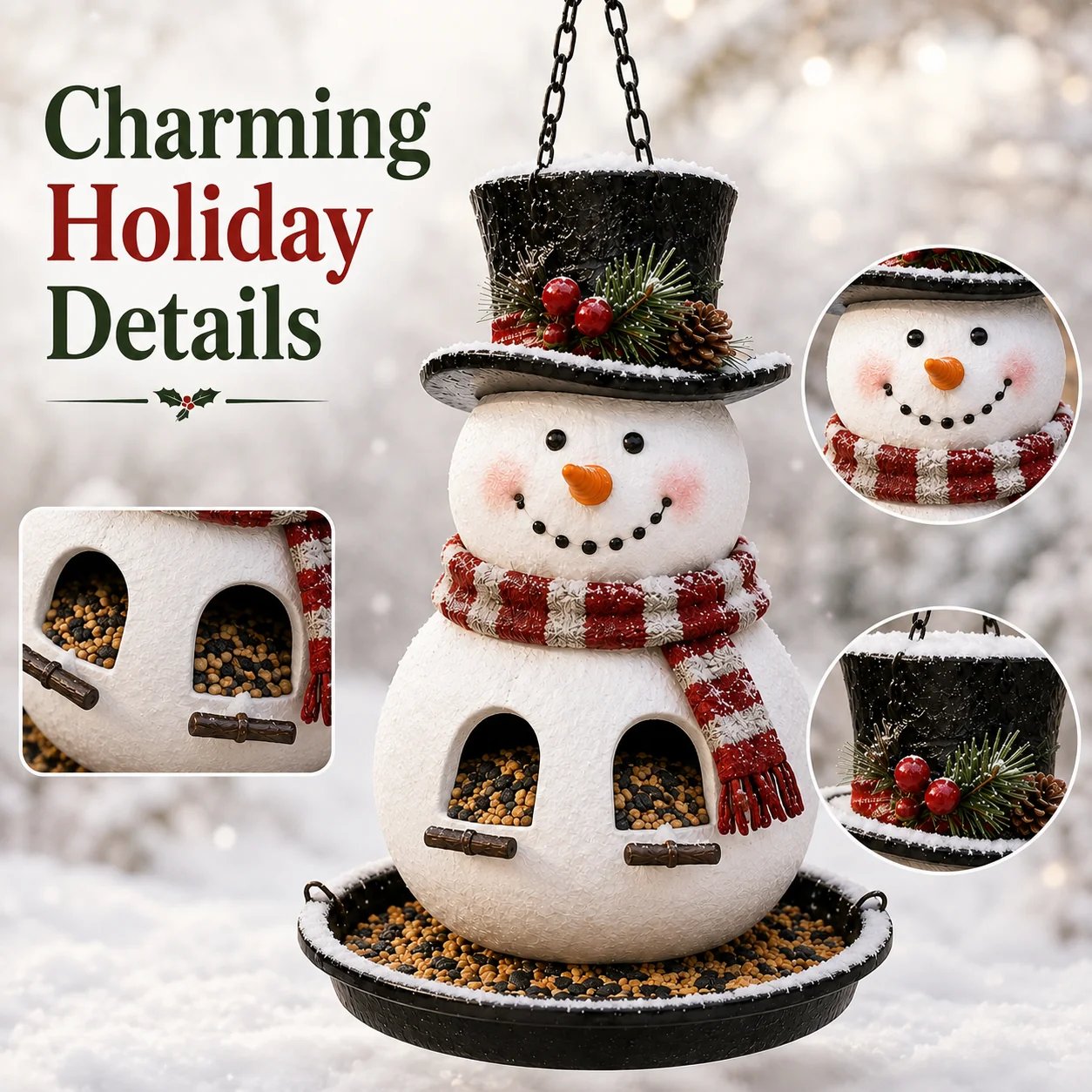 🔥Best Seller 🔥🐦Christmas Themed Bird Feeder Set | Decorative Hanging Backyard Feeders
