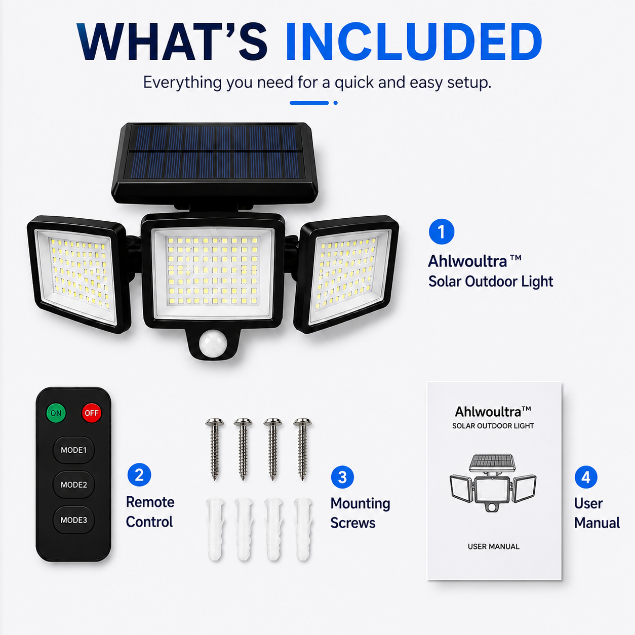 Ahlwoultra™ Solar Outdoor Security Light – 2500LM Ultra Bright Motion Sensor