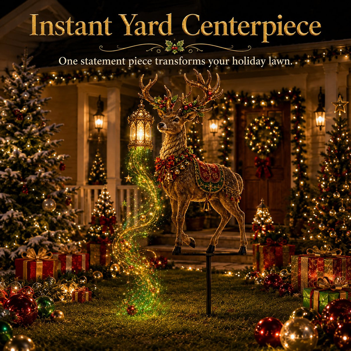 🎄🔥New arrivals- Light-Up Reindeer Lawn Stake, Festive Outdoor Christmas Decor