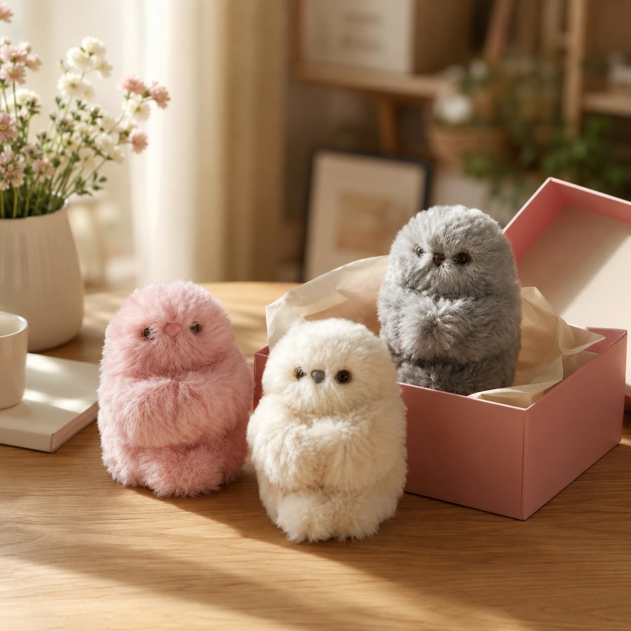 👀Cute AI shy Emotional companionship robot doll bag charm plush toy👜-It can sing, turn its head, and learn to speak🤖