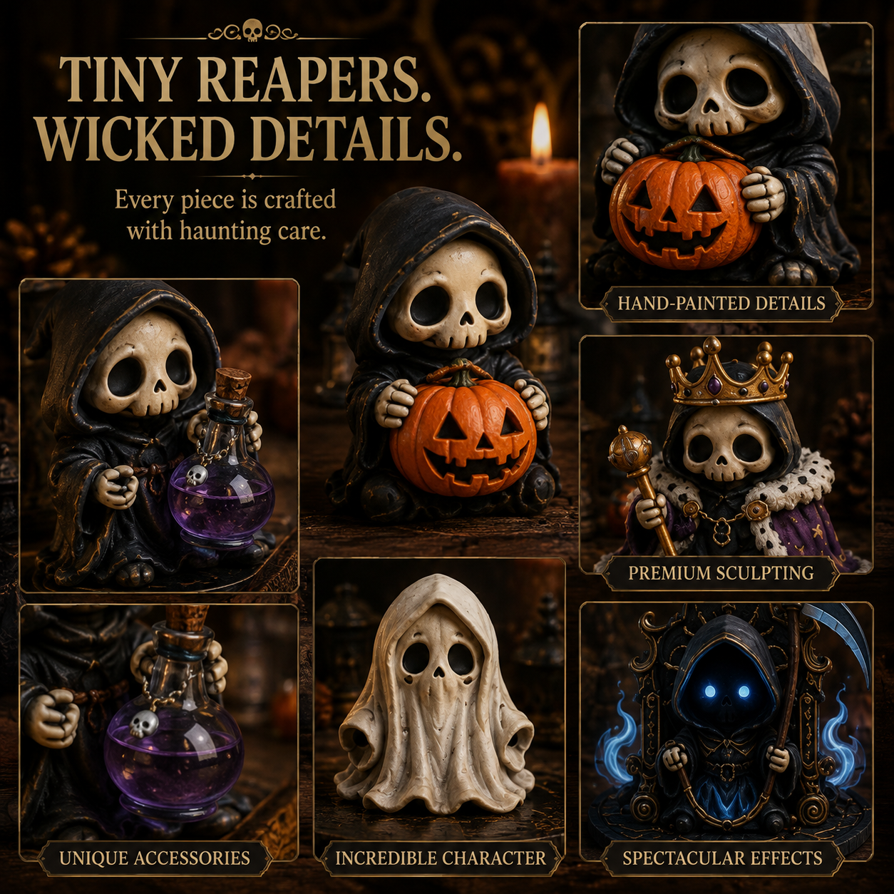 ✈️Last Day 50% OFF✨🔥Last Day 50% OFF-💀24 DAYS OF GRIM REAPER MISCHIEF|A Tiny Reaper Awaits Behind Every Door👻