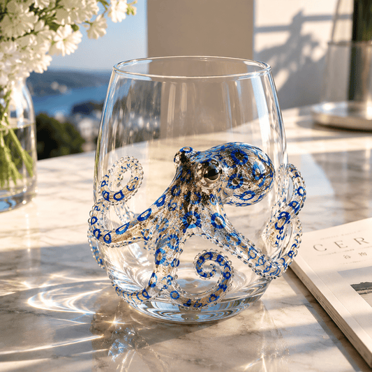 🏆Limited Time Sale 49% OFF🌊🐙Artisanal Blue Ringed Octopus Glassware