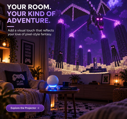🎮 Pixel Fantasy Scene Projector – Ambient Decor for Gaming Rooms