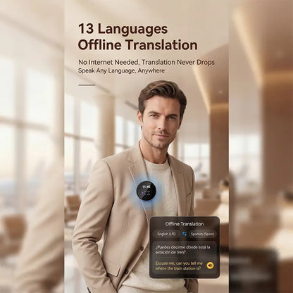 🌍 Pocket AI Language Translator | 165 Online Languages 🗣️ Two-Way Voice & Touch Control