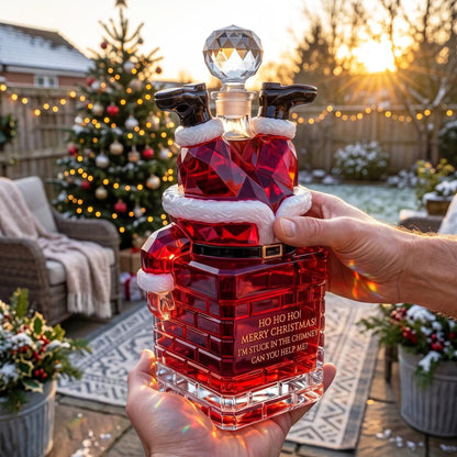 ✨ ✨ Pre-order: 49% Off – Santa Stuck in the Chimney Whiskey Bottle