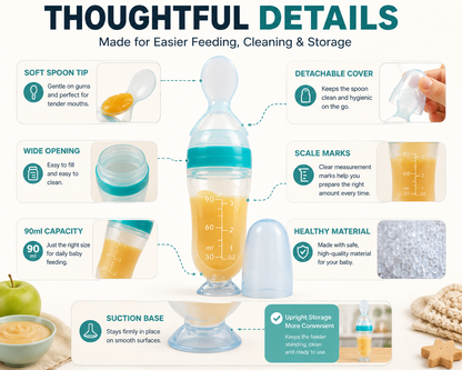✈️Last Day 50% OFF✨👶 Squeeze & Feed Baby Food Feeder – Spoon + Container in One