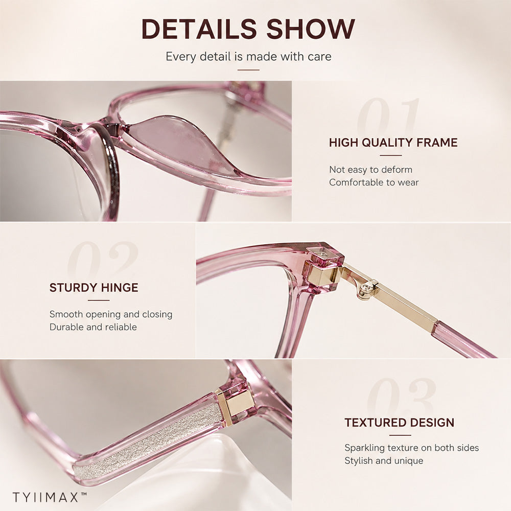 🏅Best Seller🕶️ Oversized Fashion Prescription Glasses – Trendy Photochromic Lenses with Blue Light Blocking ✨
