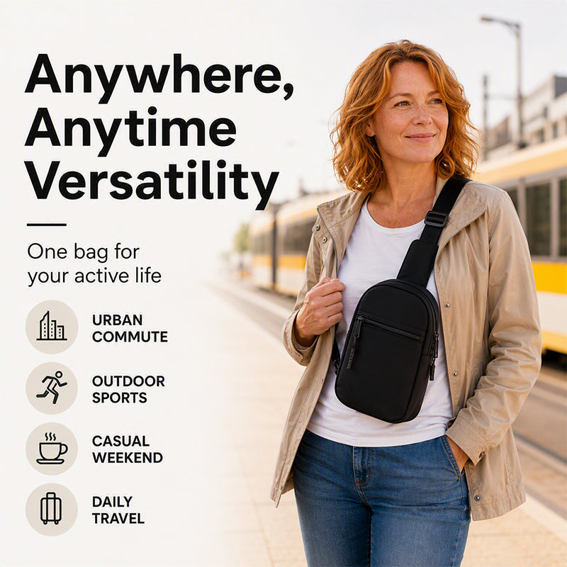 Upgraded 2.0 Travel Sling Bag | Anti-Theft, 500D Nylon, RFID Protection — Limited Time 50% Off