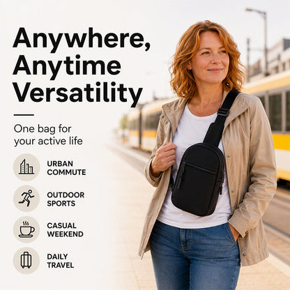 Upgraded 2.0 Travel Sling Bag | Anti-Theft, 500D Nylon, RFID Protection — Limited Time 50% Off