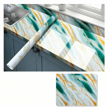 🔥 Gold Marble Peel & Stick Wallpaper ✨ Self-Adhesive Wall Paper Roll for Kitchen, Bedroom & Home DIY Decor