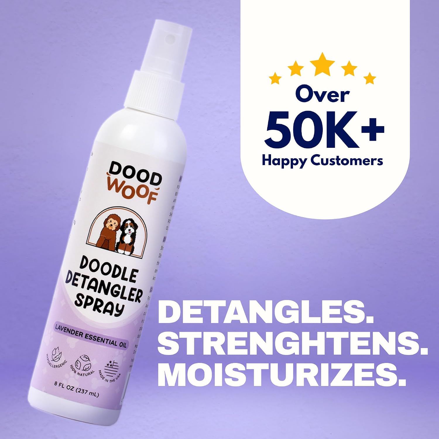 🐶50% OFF NOW! Instant Pet Detangling Hair Care Spray – Knot Remover Silky Finish Quick Dry Fur Detangler, No Rinse Grooming Spray for Dogs & Cats Long Short Hair Daily Grooming