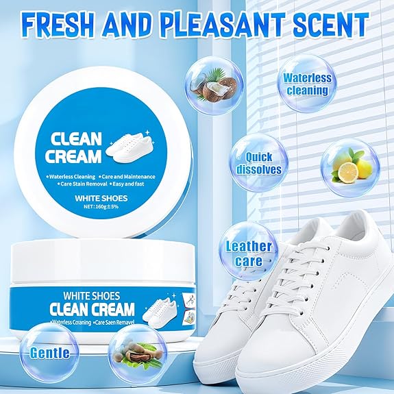 ✈️Last Day 50% OFF✨👟White Shoe Cleaner Cream | Multipurpose No-Wash Solid Comes with Sponge