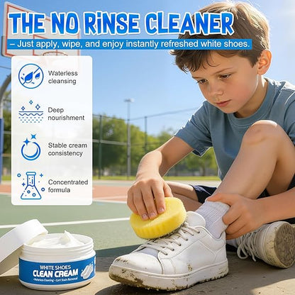 ✈️Last Day 50% OFF✨👟White Shoe Cleaner Cream | Multipurpose No-Wash Solid Comes with Sponge