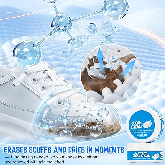 ✈️Last Day 50% OFF✨👟White Shoe Cleaner Cream | Multipurpose No-Wash Solid Comes with Sponge
