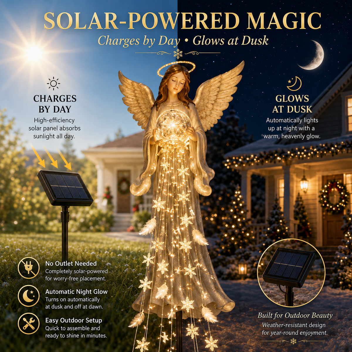 👼 Angel Blessing Fountain – Solar Cascading Garden Light ✨
