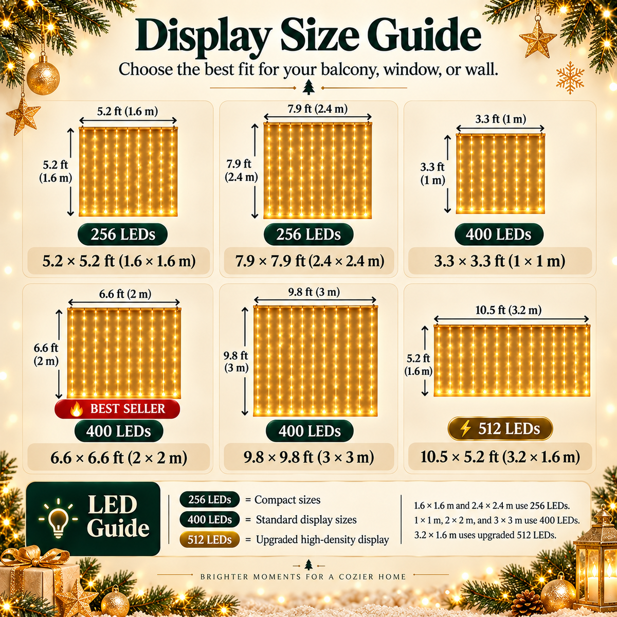 🎅💡GlowCanvas Smart Christmas Curtain Lights – App-Controlled DIY Animated LED Display