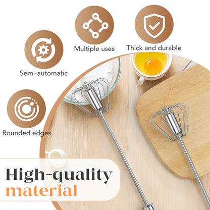 🌎Ends Today: 70% OFF!🔥🥄✨ Stainless Steel Hand-Push Rotary Whisk – Effortless Mixing in Seconds!