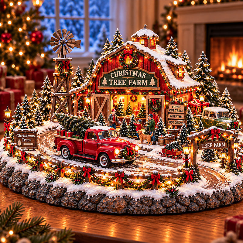 🚗🎄 Christmas Classic Gas Station Village –4 Holiday Vehicle Scenes