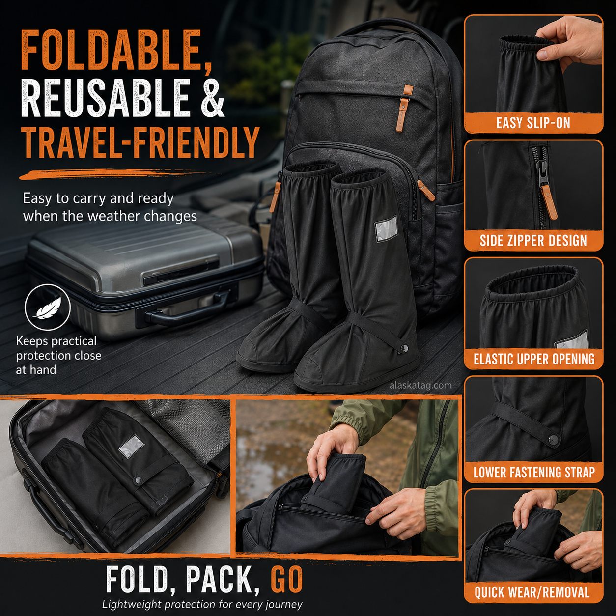 ✈️Last Day 50% OFF✨🌧️ Reusable Waterproof Boot Covers for Rain, Mud & Snow