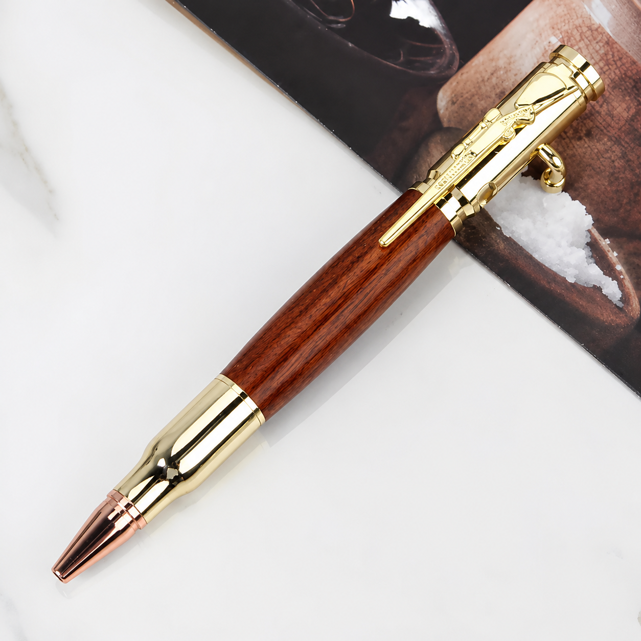 🖊Handcrafted 🖊 Bolt Action Wooden Bullet Pen | Crafted From Real Wood & Bullet Casing