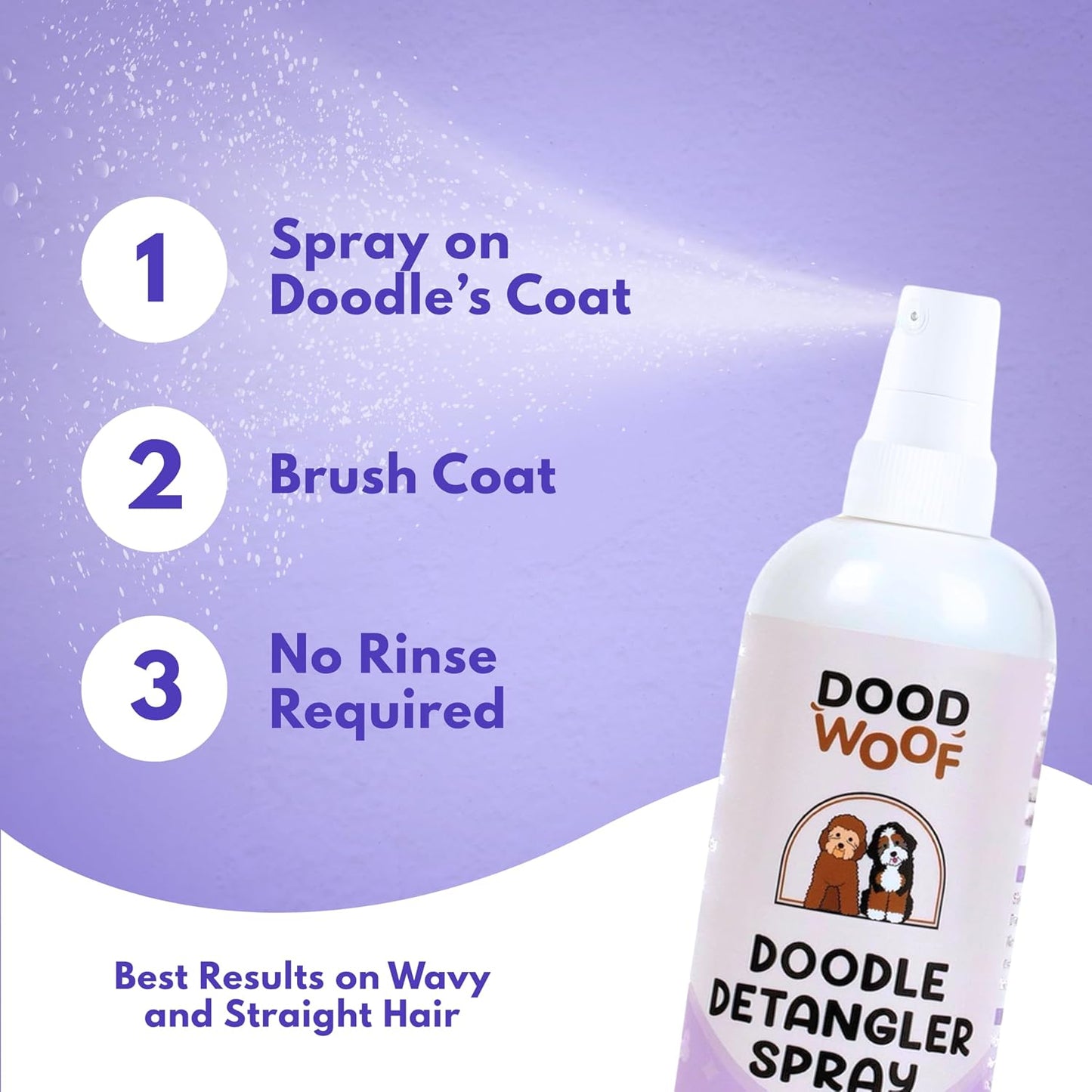 🐶50% OFF NOW! Instant Pet Detangling Hair Care Spray – Knot Remover Silky Finish Quick Dry Fur Detangler, No Rinse Grooming Spray for Dogs & Cats Long Short Hair Daily Grooming