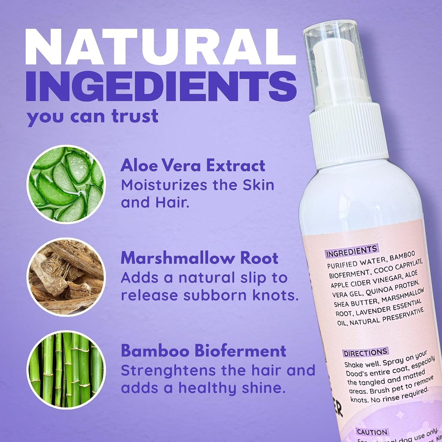 🐶50% OFF NOW! Instant Pet Detangling Hair Care Spray – Knot Remover Silky Finish Quick Dry Fur Detangler, No Rinse Grooming Spray for Dogs & Cats Long Short Hair Daily Grooming