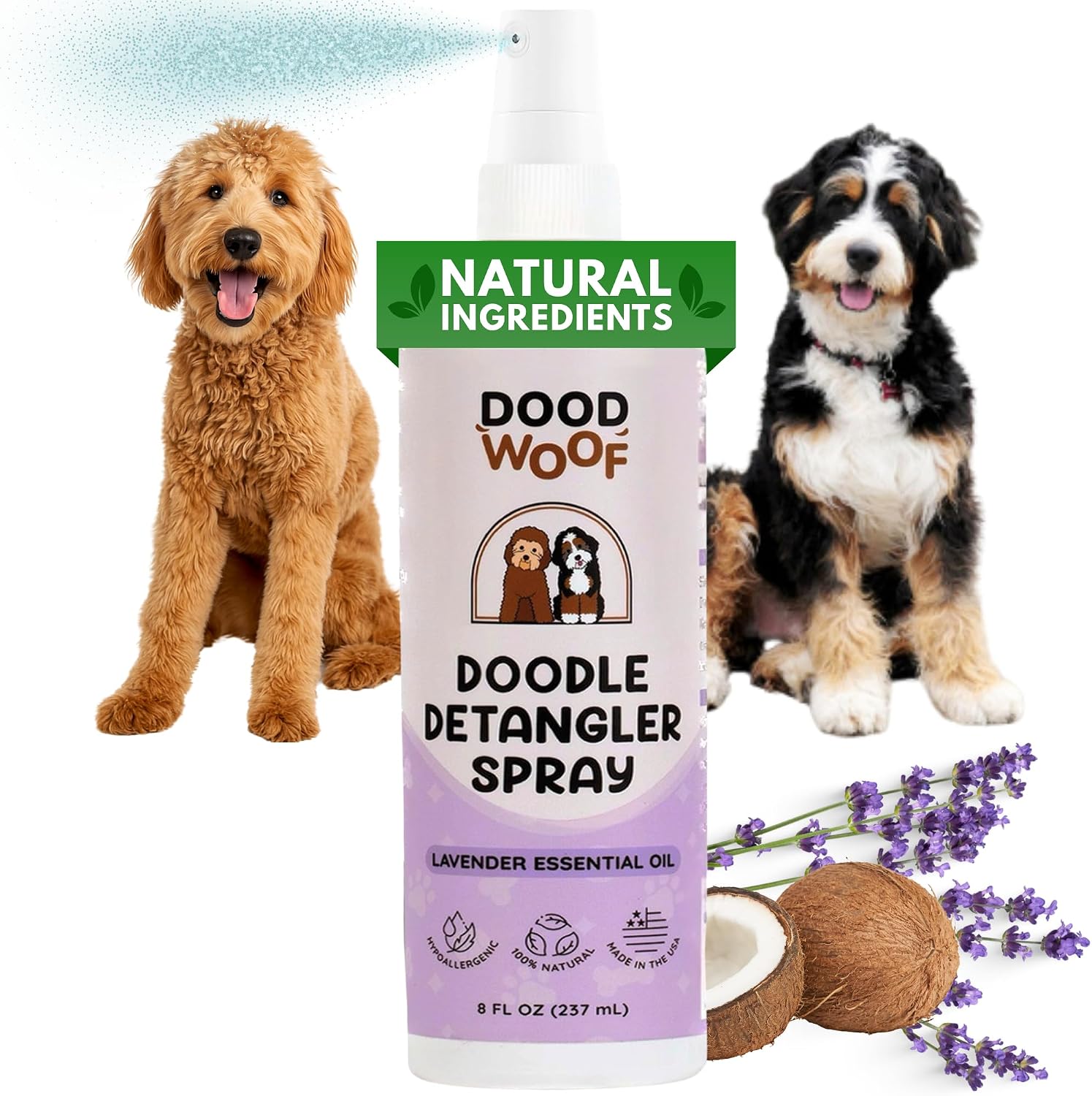 🐶50% OFF NOW! Instant Pet Detangling Hair Care Spray – Knot Remover Silky Finish Quick Dry Fur Detangler, No Rinse Grooming Spray for Dogs & Cats Long Short Hair Daily Grooming