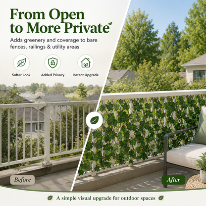 🏡 Hide Ugly Fences & Add Privacy Fast – Expandable Faux Ivy Screen 🌿