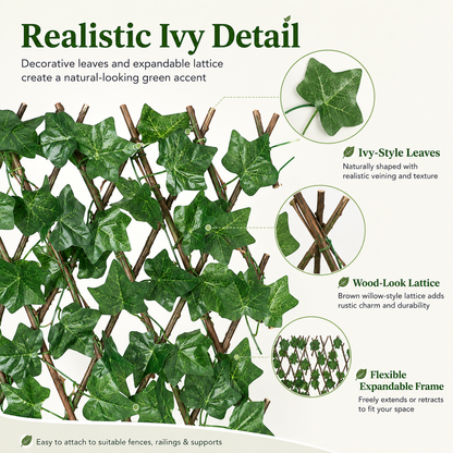 🏡 Hide Ugly Fences & Add Privacy Fast – Expandable Faux Ivy Screen 🌿
