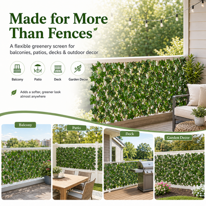 🏡 Hide Ugly Fences & Add Privacy Fast – Expandable Faux Ivy Screen 🌿