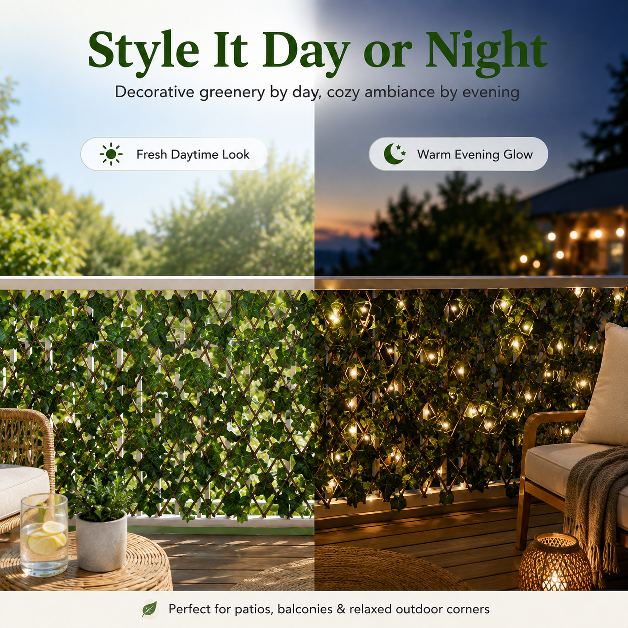 🏡 Hide Ugly Fences & Add Privacy Fast – Expandable Faux Ivy Screen 🌿