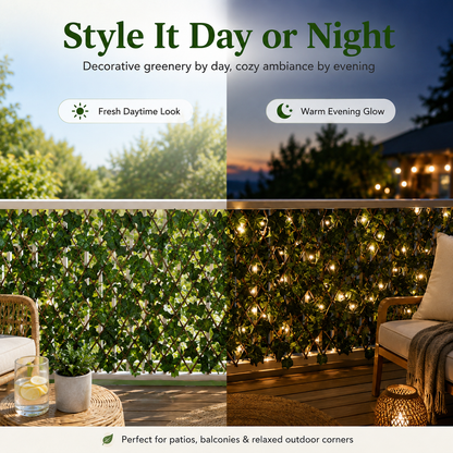 🏡 Hide Ugly Fences & Add Privacy Fast – Expandable Faux Ivy Screen 🌿