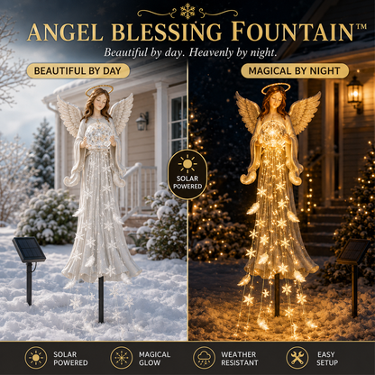 👼 Angel Blessing Fountain – Solar Cascading Garden Light ✨
