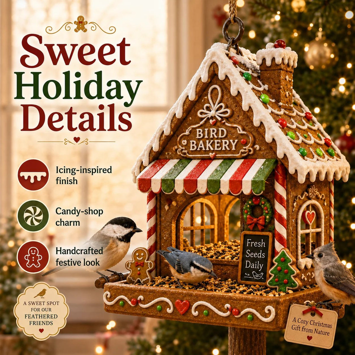 🔥Best Seller 🔥🐦Christmas Themed Bird Feeder Set | Decorative Hanging Backyard Feeders