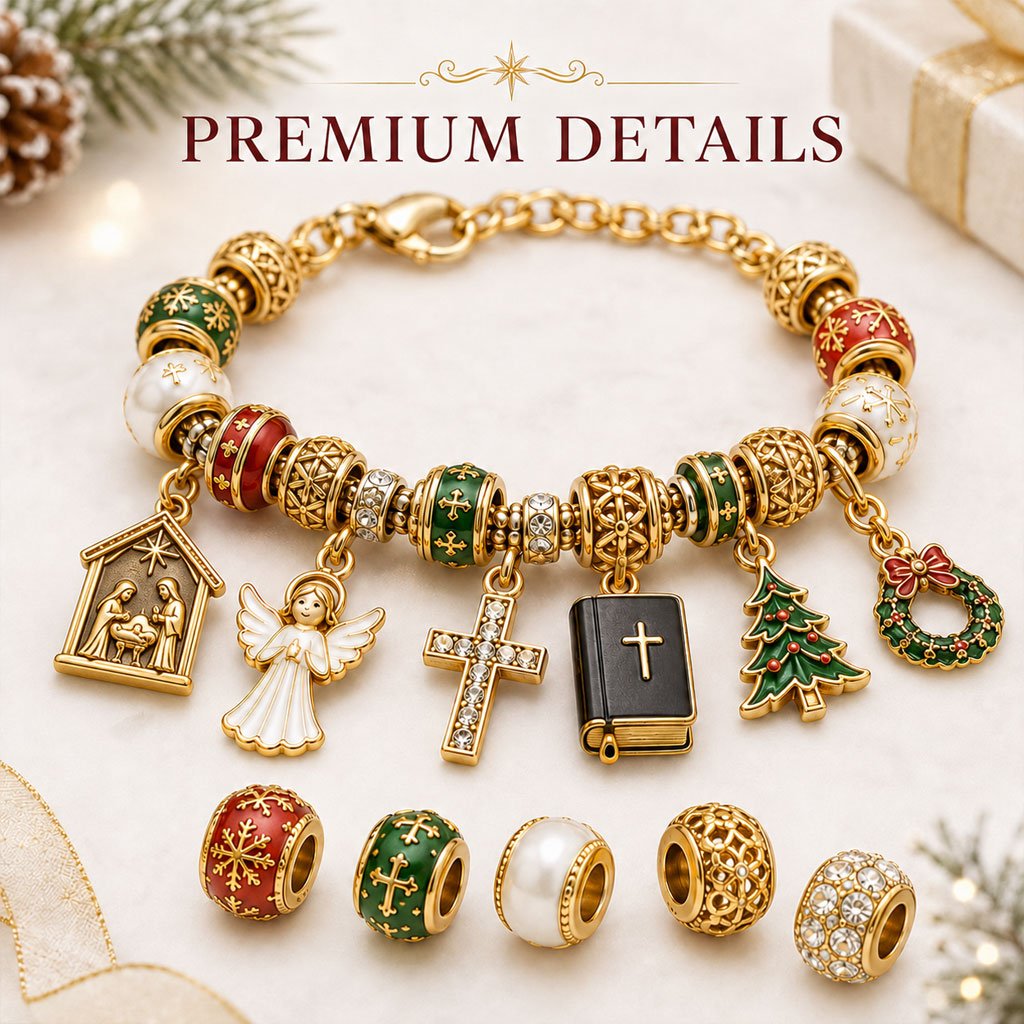 ✈️Last Day 50% OFF✨🎄24-Day Christian Christmas Charm Bracelet Advent Calendar