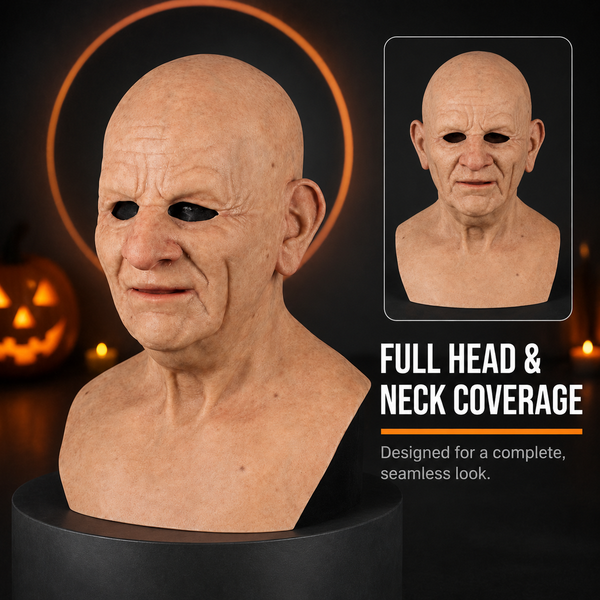 🔥2026 All New Style👻 Realistic Halloween Character Mask Headgear – Full Head & Neck Transformation