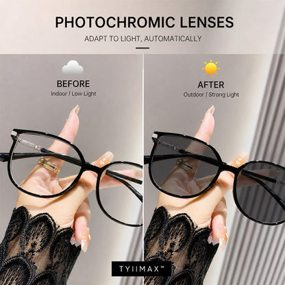 🏅Best Seller🕶️ Oversized Fashion Prescription Glasses – Trendy Photochromic Lenses with Blue Light Blocking ✨