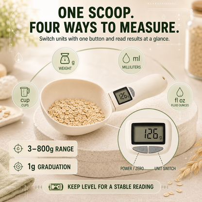 🏅 Digital Kitchen Scoop Scale – Scoop, Weigh & Pour 🥄