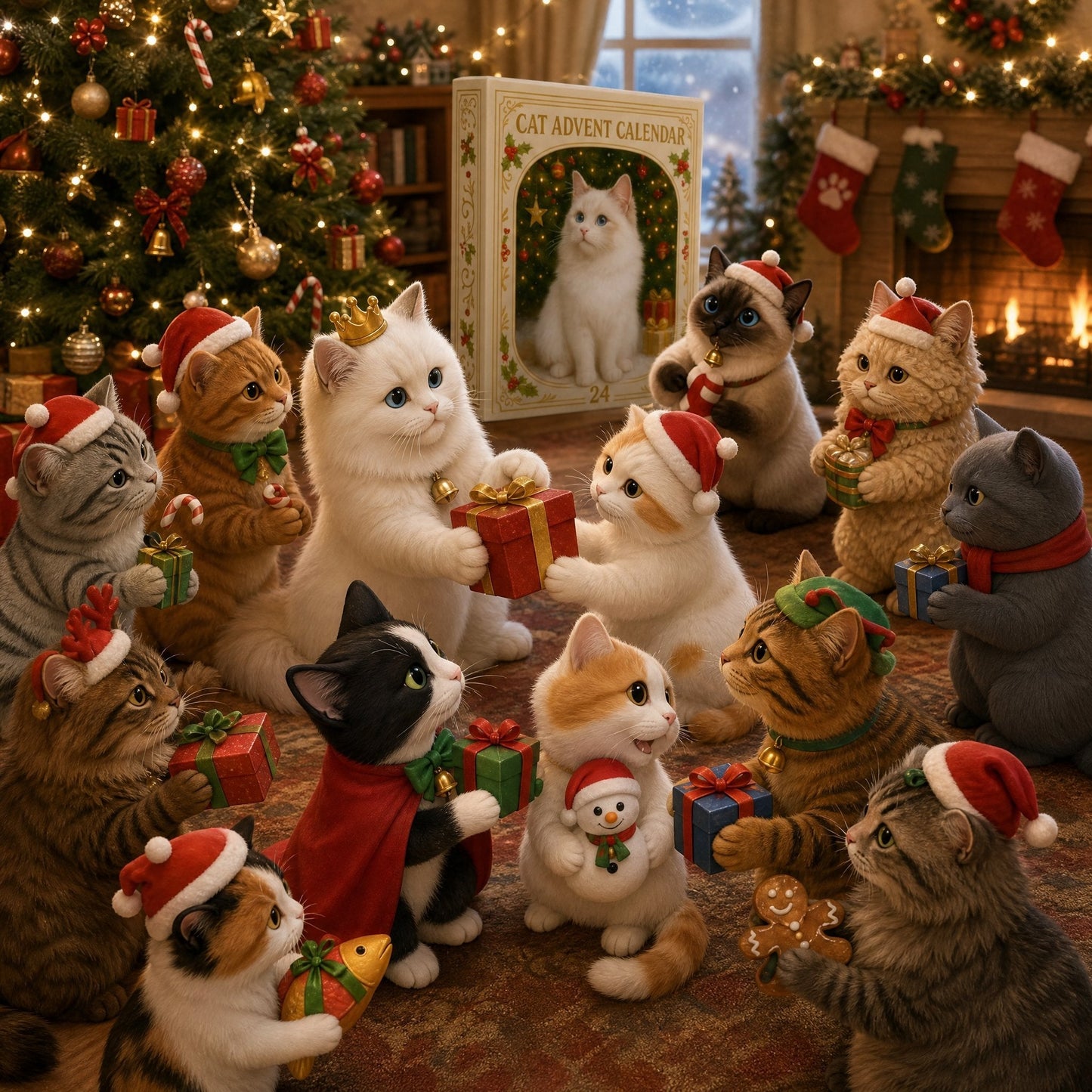 🌎Ends Today: 70% OFF!🔥Advent Calendar 2026 Cat Advent Calendar Gift for Adults Friends Cat Owners and Lovers Christmas Holiday Countdown Gift 24 Designs Cats Charm Christmas Tree Ornament