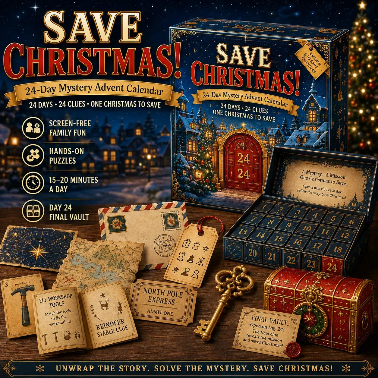 ✈️Last Day 50% OFF✨24 Days. 24 Clues. One Mystery to Solve. 🕵️