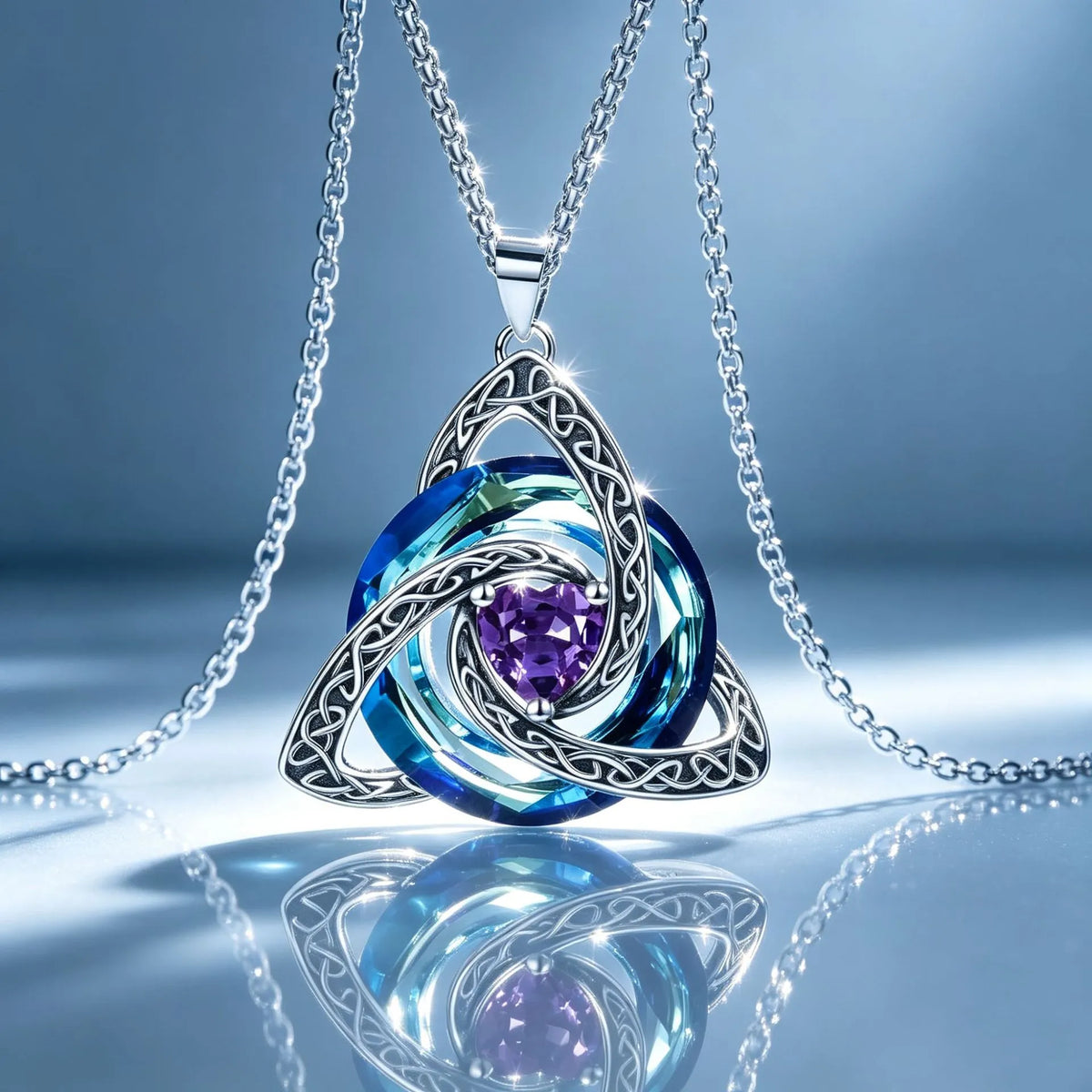 🔥last Day 50% Off - ✝️birthstone Celtic Trinity Knot Necklace ✨